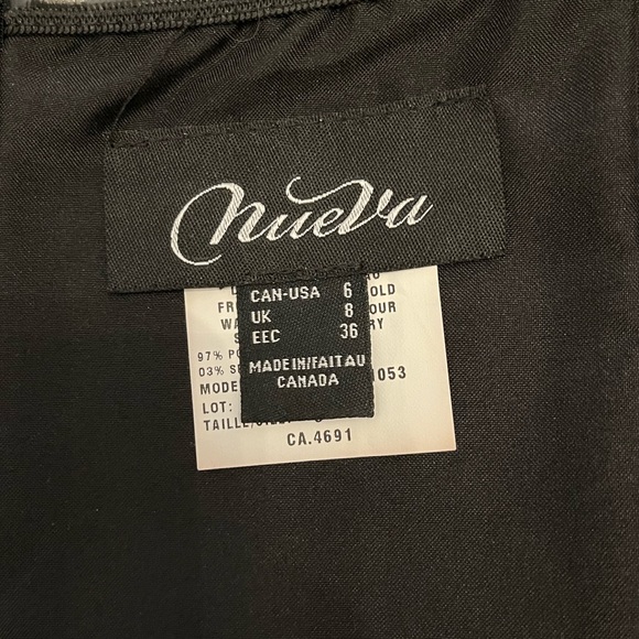 BNWOT Nueva Black and Gold Halter Dress, size 6 - Picture 6 of 6